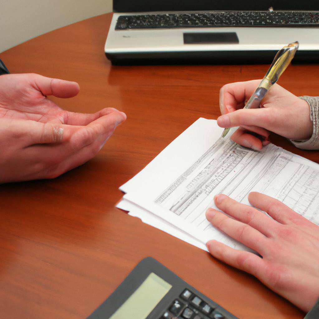 Person receiving financial counseling assistance